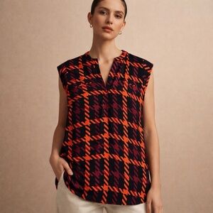 The Limited Black and Purple Red Geometric Blouse Size Small